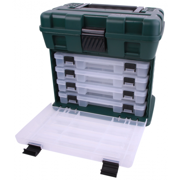 Saenger Vario Spin Organizer + 4 Tackleboxen - Afbeelding 3